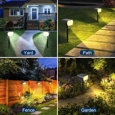 Lampe Solaire Pelouse 74 LED Capteur 3 Couleurs Jardin