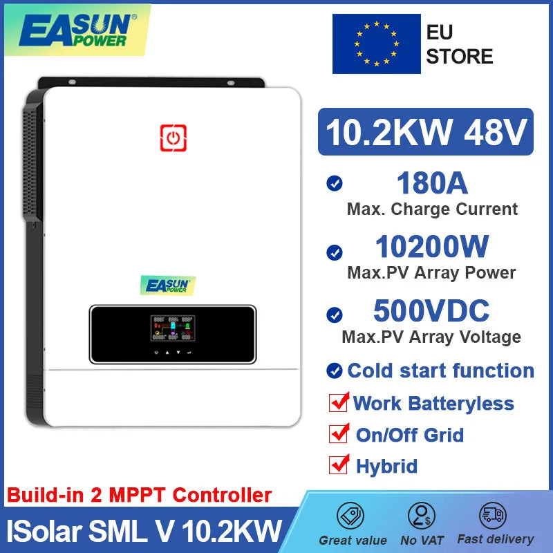 Onduleur Solaire Hybride 10,2 kW 48V Wi-Fi