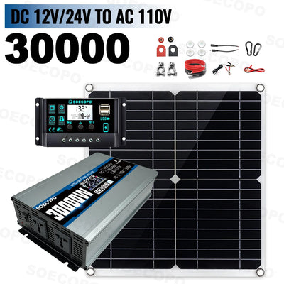 Kit Solaire Complet 30000W Onduleur Double Panneau