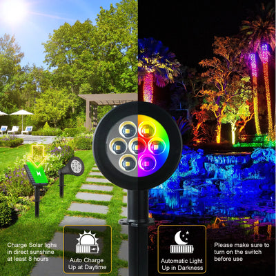 Projecteur Solaire 7 LED Couleur Modifiable Jardin IP65