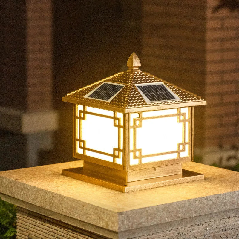 Lampe solaire de pilier et poteau exterieur etanche IP65