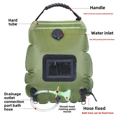 Sac de Douche Solaire 20L Camping Vert