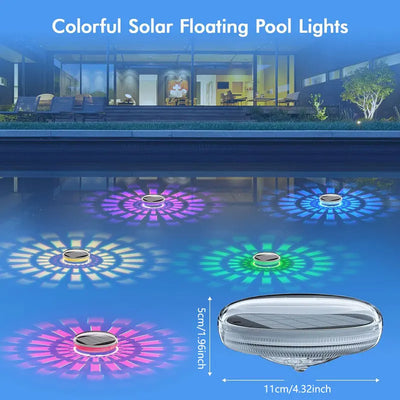Lampe Solaire Piscine Flottante LED RGB avec Télécommande IP67