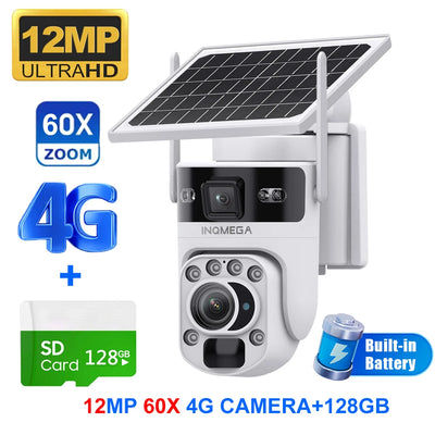 Caméra de Surveillance Solaire INQMEGA 4G 12MP Zoom Optique 60X
