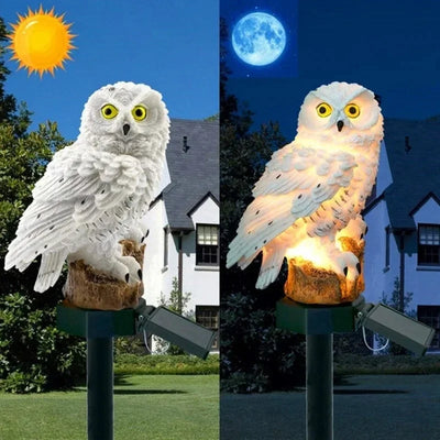 Lampe Solaire Hibou LED Étanche pour Jardin
