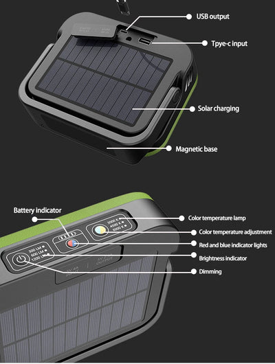 Lampe Solaire de Camping Portable Rechargeable