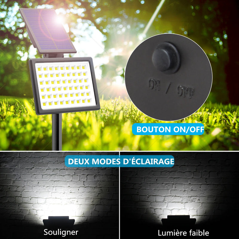 Applique murale solaire 50 LED étanche pour jardin