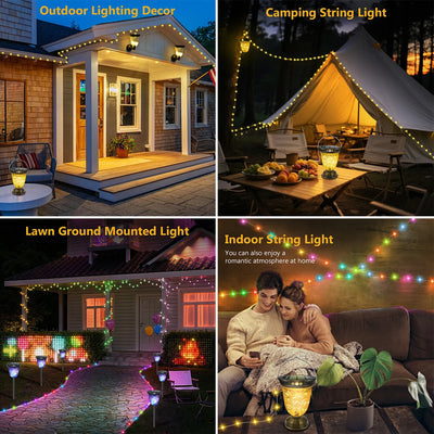 Guirlande Solaire 10M LED 10 Modes IP65 Étanche Jardin Patio