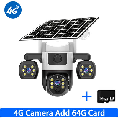 Caméra de Surveillance Solaire Rotative Extérieure 4G 15MP