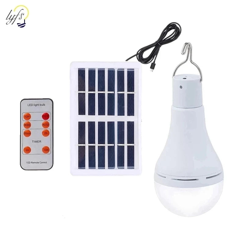 Ampoule LED Solaire Étanche Télécommande Camping