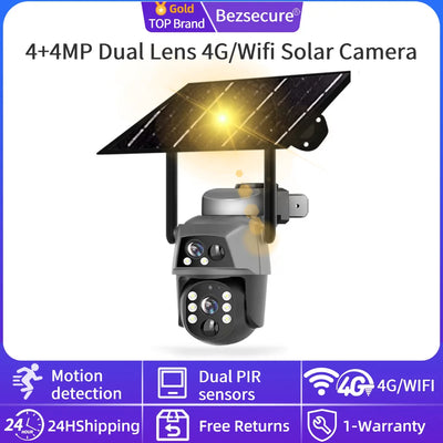 Caméra Solaire 4G Double Objectif Vision Nocturne
