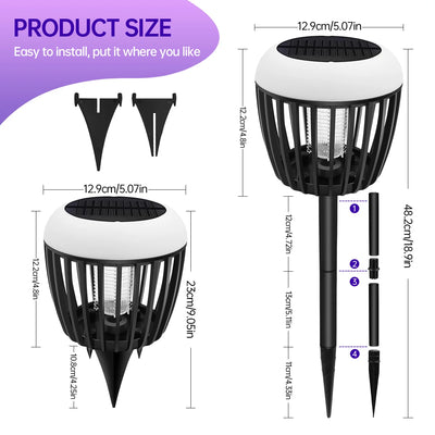 Lampe Solaire Anti-Moustique LED Imperméable Répulsif Jardin