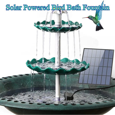 Bain d'Oiseaux Solaire 3 Niveaux avec Pompe 3,5W