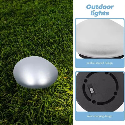 Lampe solaire galet multicolore décorative