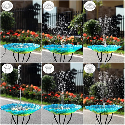 Pompe à Eau Solaire 3,5W Fontaine Flottante 6 Buses pour Jardin