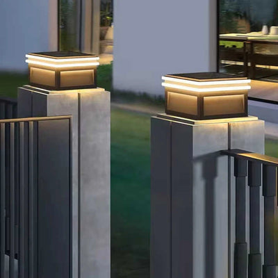 Lampe Solaire de Pilier Minimaliste Étanche