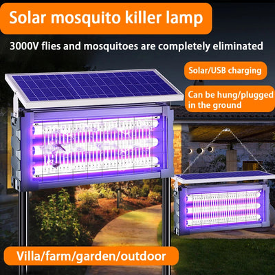 Lampe Solaire Anti-Moustique LED Carrée Grande Puissance Jardin