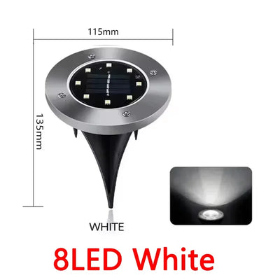 Lampe Solaire Enterrée Disque 8 à 20 LED Étanche Jardin Cour