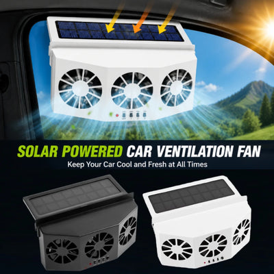 Ventilateur Solaire de Vitre pour Voiture Rechargeable USB