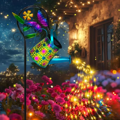 Arrosoir Solaire Lumineux à Cascade de LED pour Jardin