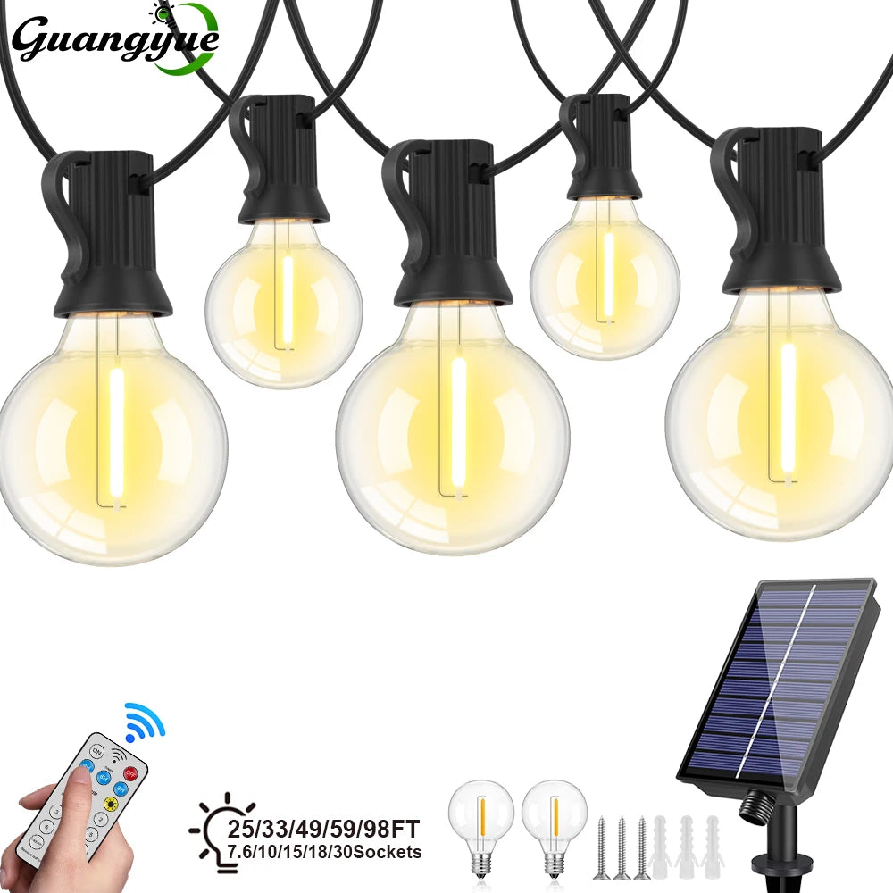 Guirlande solaire extérieure G40 LED pour jardin