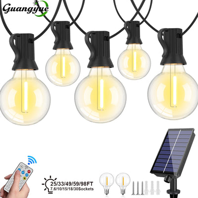 Guirlande Solaire Extérieure G40 LED Étanche Jardin Café