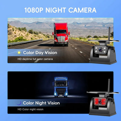 Caméra de Recul Solaire WiFi 1080P IP69 Sans Câblage