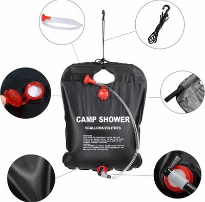 Sac de Douche Solaire Pliable 20 L Ultra Léger