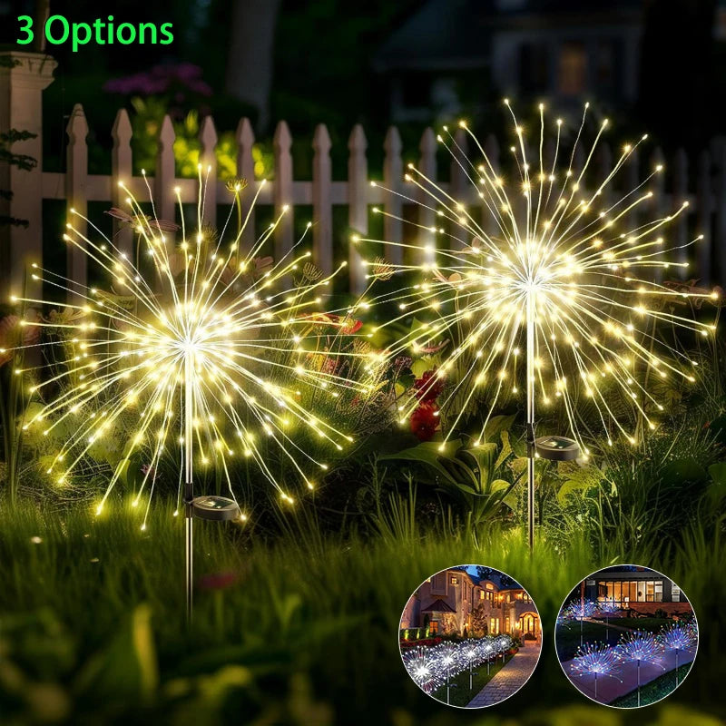 Lampe Solaire Décorative Feu d'Artifice Jardin