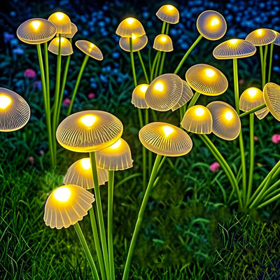 Lampe Solaire Champignon Jardin LED Double Mode Étanche