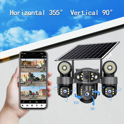 Caméra de Surveillance Extérieure 4G Solaire PTZ Zoom 10x
