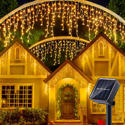 Rideau Solaire Lumineux 3,5 m LED Féerique Noël et Mariage