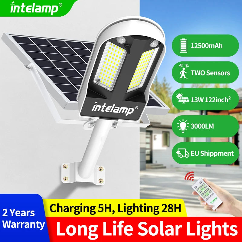 Lampadaire Solaire 3000LM Détecteur de Mouvement