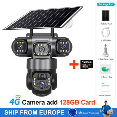 Caméra Solaire 4G Extérieure PTZ Tri-Objectif - vue 7