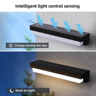 Applique Murale Solaire Extérieur LED Tricolore Étanche IP65 Design Barre