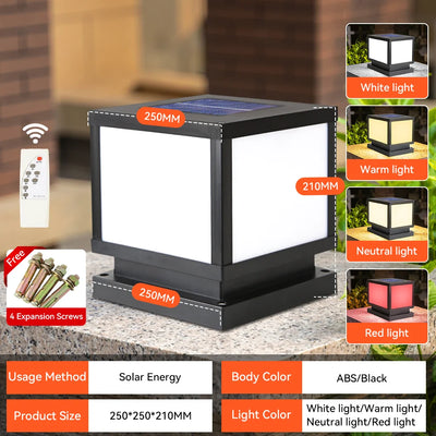 Lampe Solaire de Pilier avec Télécommande