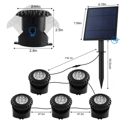 Spot Solaire RGB Sous-Marin IP68 Étanche Piscine Jardin