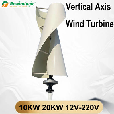 Éolienne Verticale Sans Noyau 10 kW 20 kW Triphasé 24V à 220V