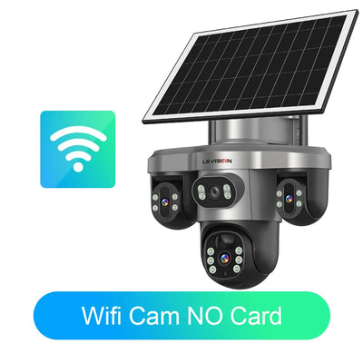 Caméra Solaire 4G WiFi 3 Objectifs 4K Extérieure
