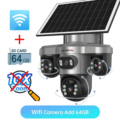 Caméra Solaire 4G WiFi Zoom 10X Extérieure PTZ