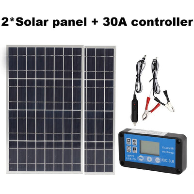 Kit Panneau Solaire Portable 60A avec Régulateur et USB