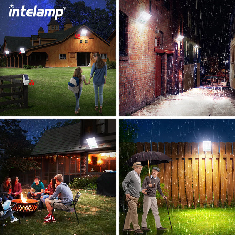 Lampe solaire 12000mAh 3000LM double capteur de mouvement pour jardin