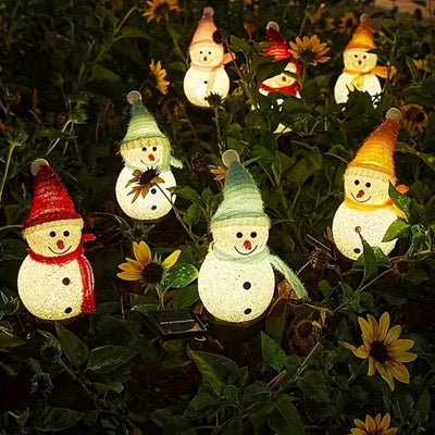 Lampe Solaire Bonhomme de Neige LED Étanche Jardin et Allée