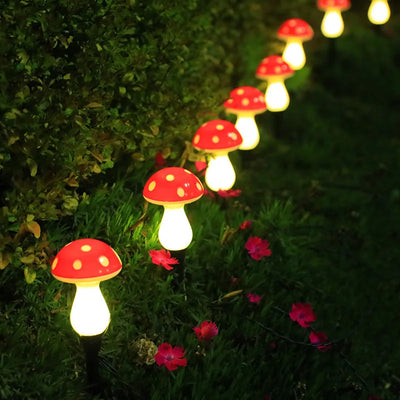 Guirlande Solaire Champignon Rouge Extérieur pour Jardin