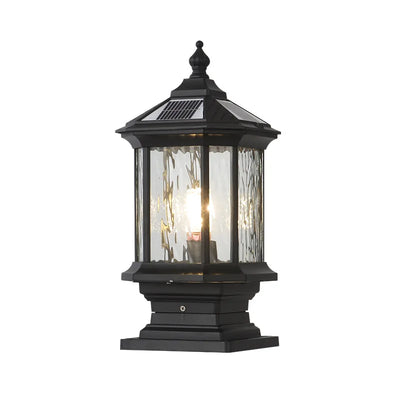 Borne Solaire de Pilier LED Aluminium Antique