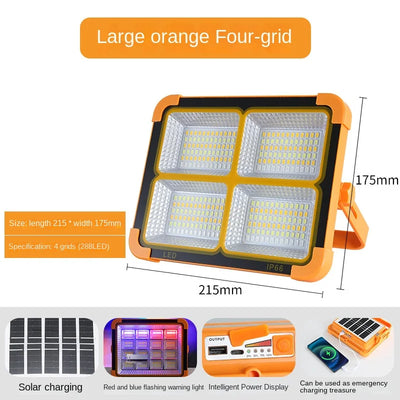 Projecteur Solaire Portable 500W Rechargeable Camping Urgence