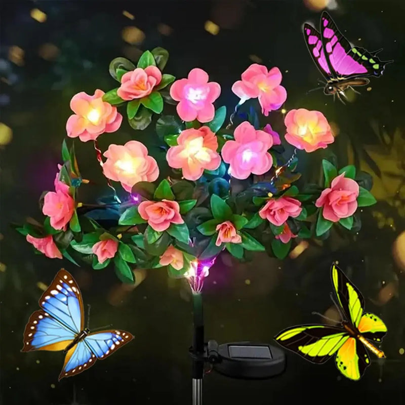 Lampe Solaire Fleur Extérieur Azalée LED sur Piquet