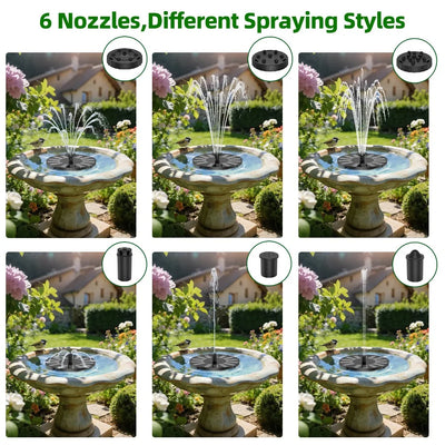 Fontaine Solaire de Jardin 6 Buses pour Bassin