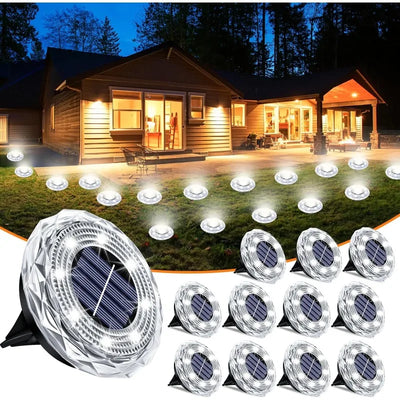 Lampe Solaire Souterraine 8 LED Étanche Chemin Jardin Terrasse