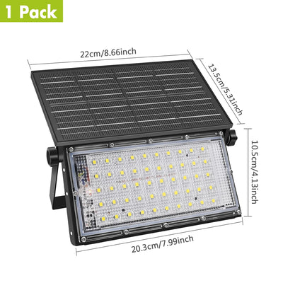Projecteur Solaire Portable Pliable LED Étanche Sécurité Extérieur